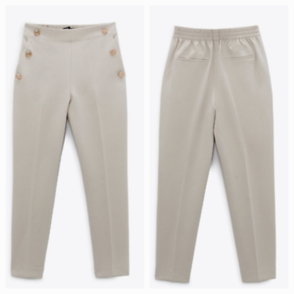 NWT Zara Straight Leg Ecru Pants, Size XS - Picture 6 of 10